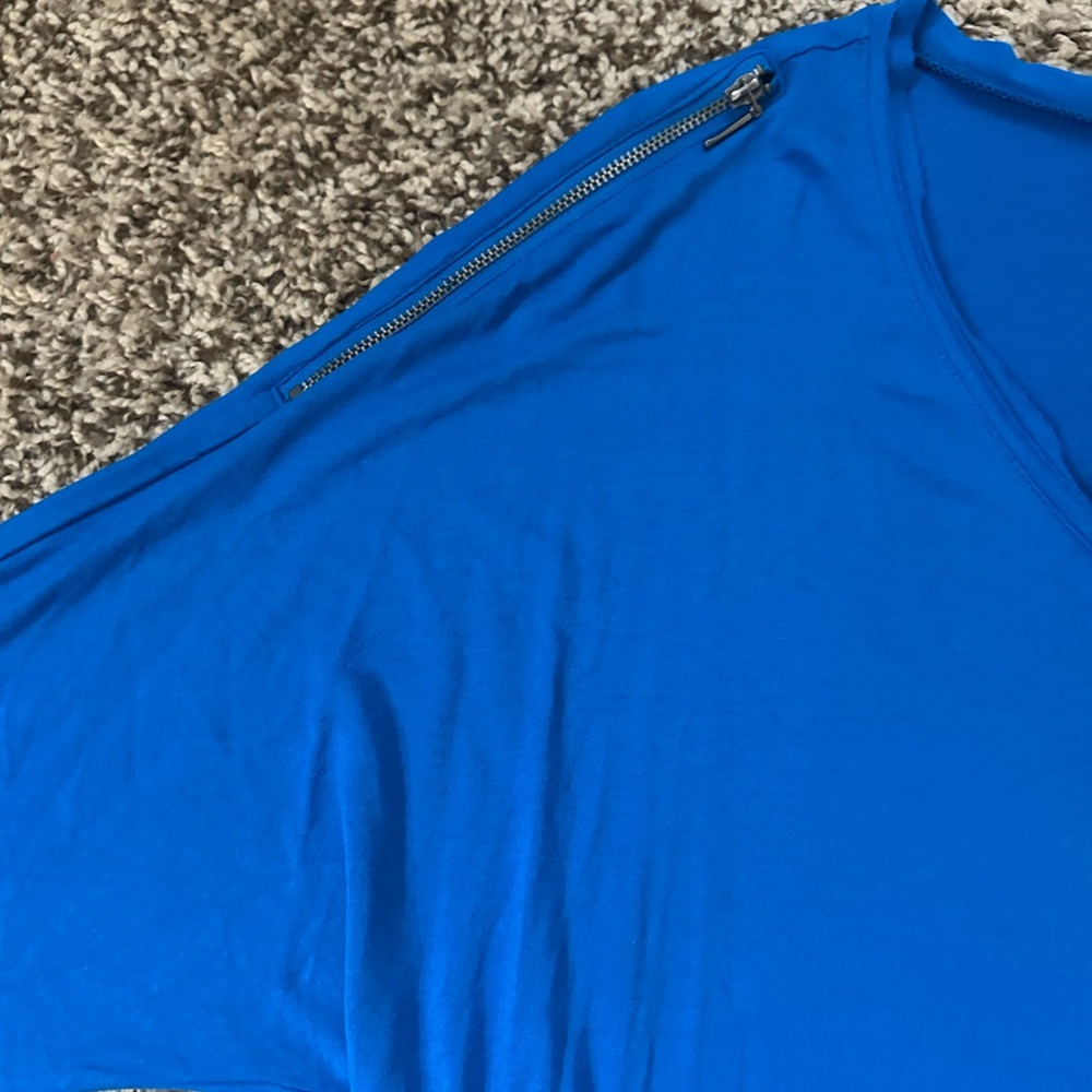 Chicos Vibrant Blue Long Sleeve Top Chicos Sz 2 - Picture 6 of 9